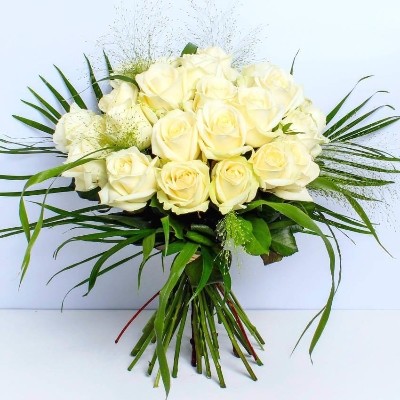 By the Dozen White Roses – buy online or call 01253 730974