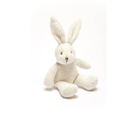 White Cotton Bunny Rattle