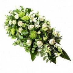 Green & White Casket Spray